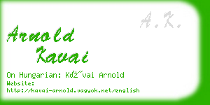 arnold kavai business card